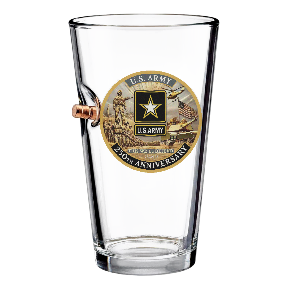 Army 250th Anniversary Bullet Pint Glass
