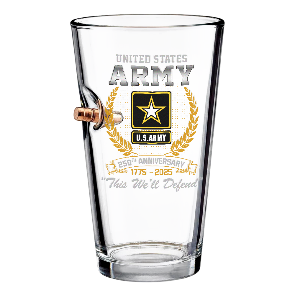 Army 250th Anniversary Bullet Pint Glass