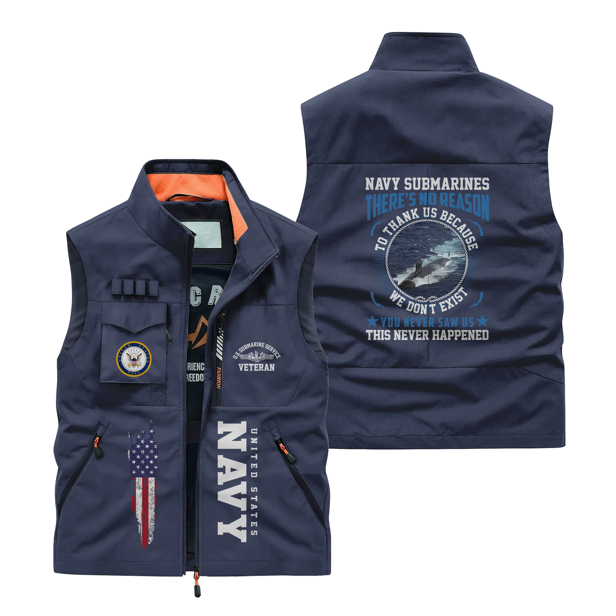 Navy Submarines There's No Reason To Thank Us Pocket Vest