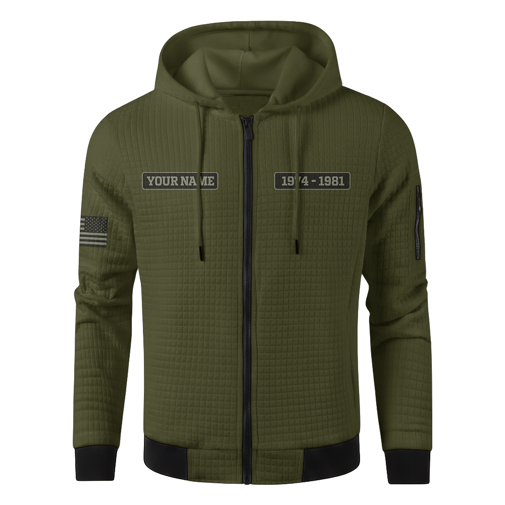 Personalizable Airborne Death From Above Waffle Hooded Jacket