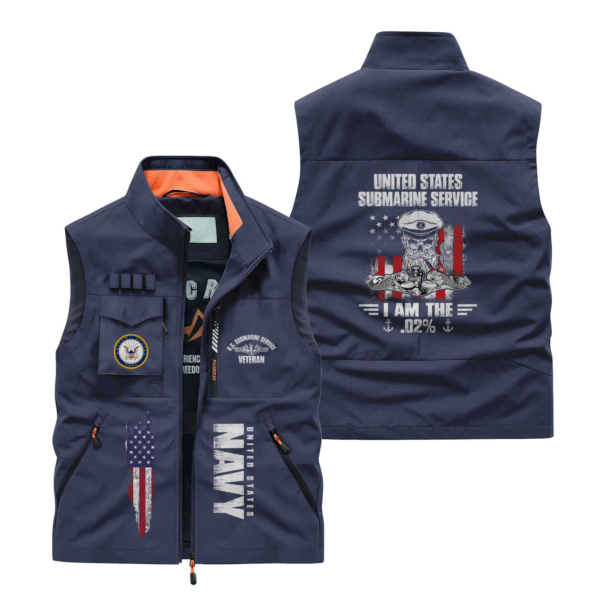 Navy Submarine I'm .02% Pocket Vest