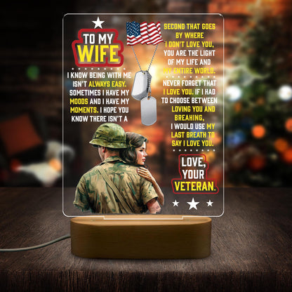 Veteran's Wife To My Wife - 3D LED LAMP