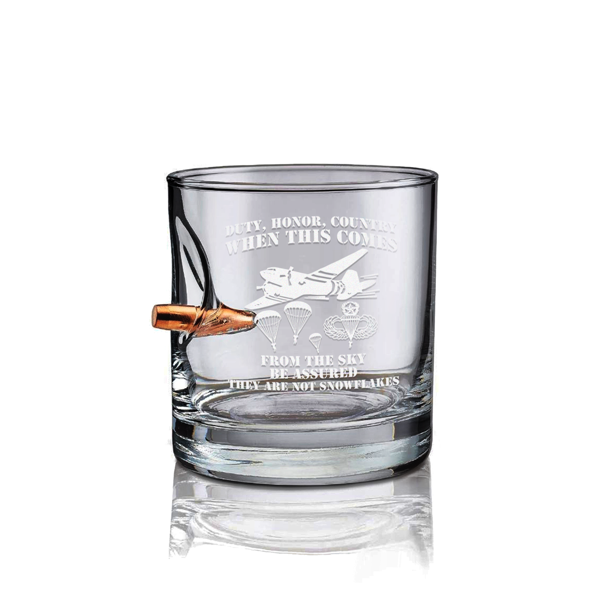 Airborne Duty Honor Country Bullet Whiskey Glass