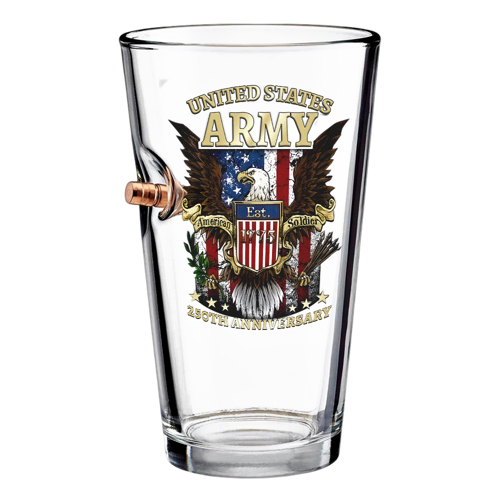 Army 250th Anniversary Bullet Pint Glass