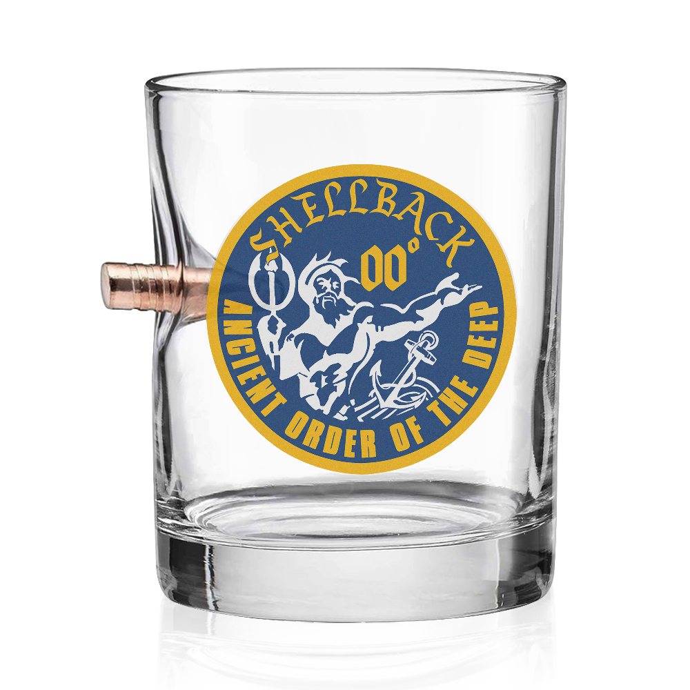 Shellback Ancient Order Of The Deep Bullet Whiskey Glass