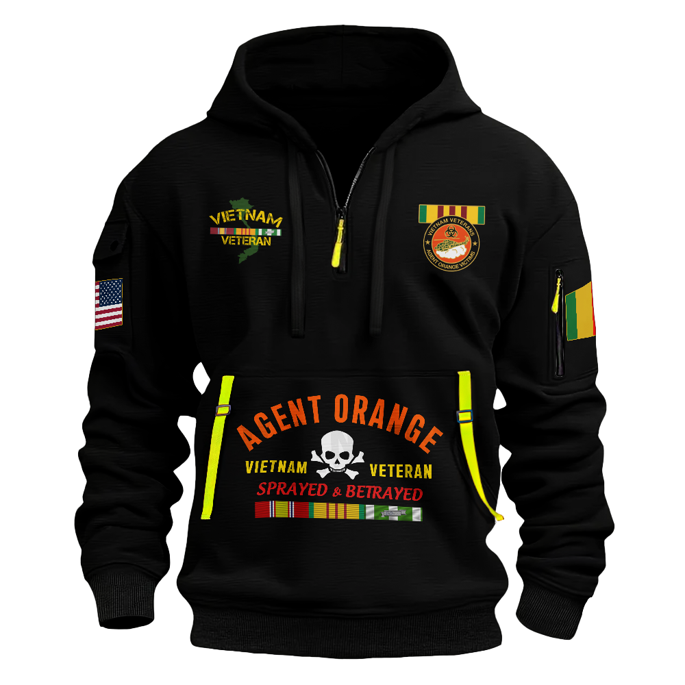 Agent Orange Vietnam Didn't Kill Me Quarter Zip Hoodie