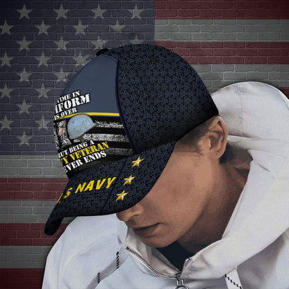 Being A Navy Veteran Never Ends Hat Cap