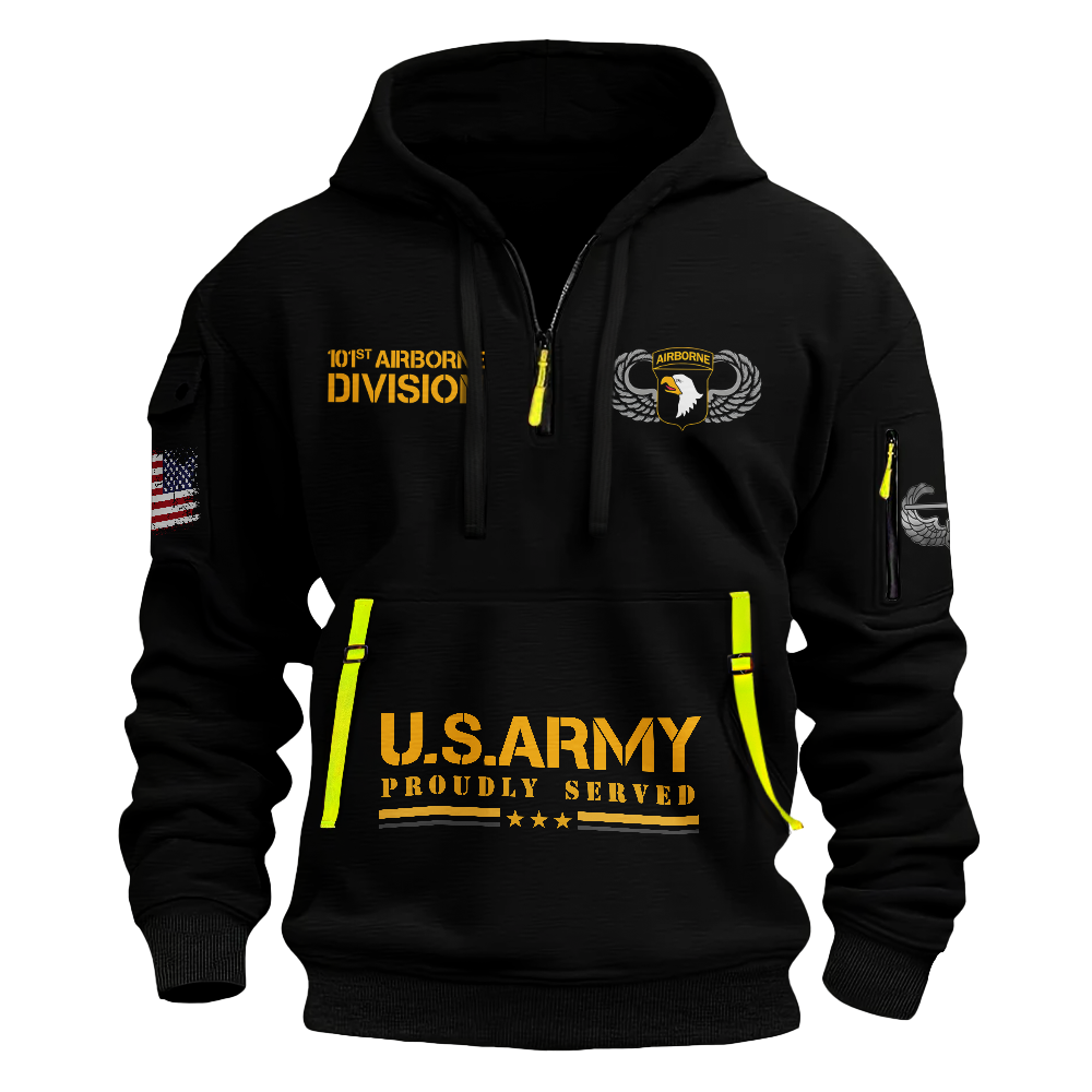 Never Underestimate An Old Man Who Is Also A 101st Airborne Veteran Quarter Zip Hoodie