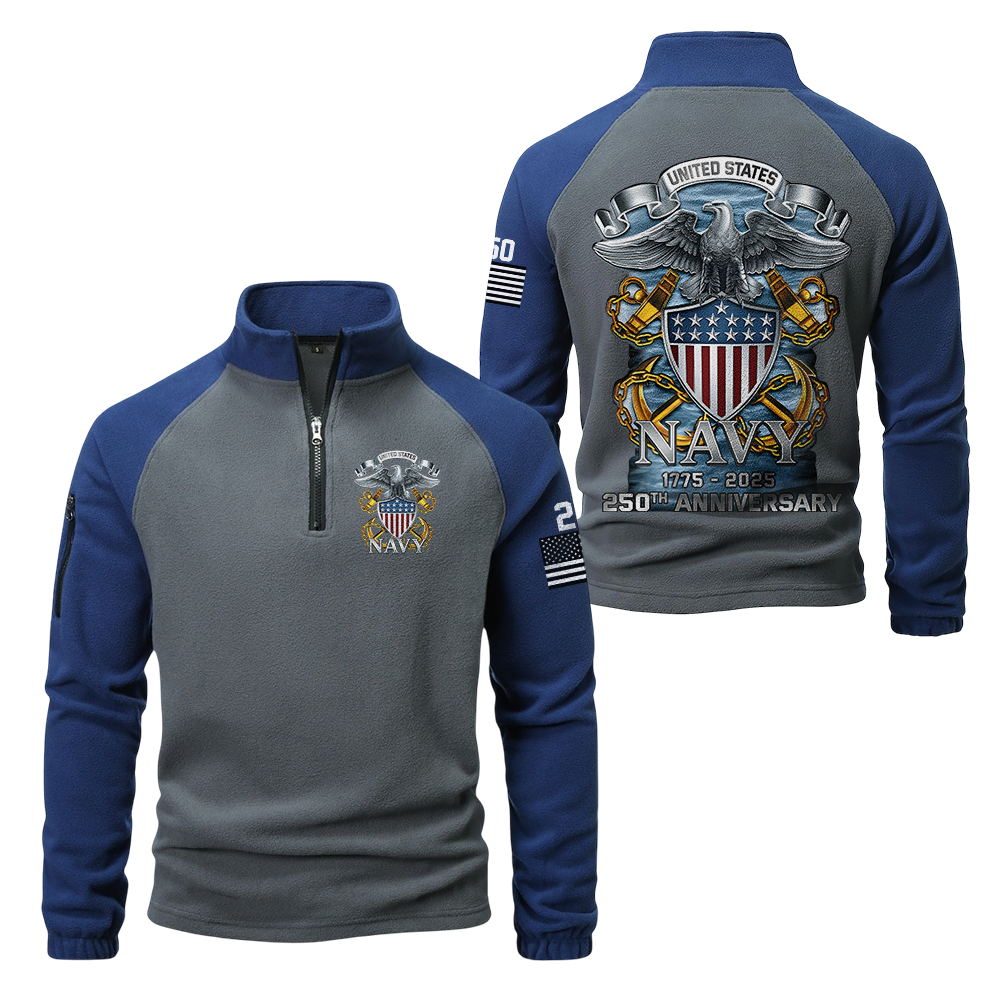 Navy 250th Anniversary Half-Zip Raglan Sweatshirt