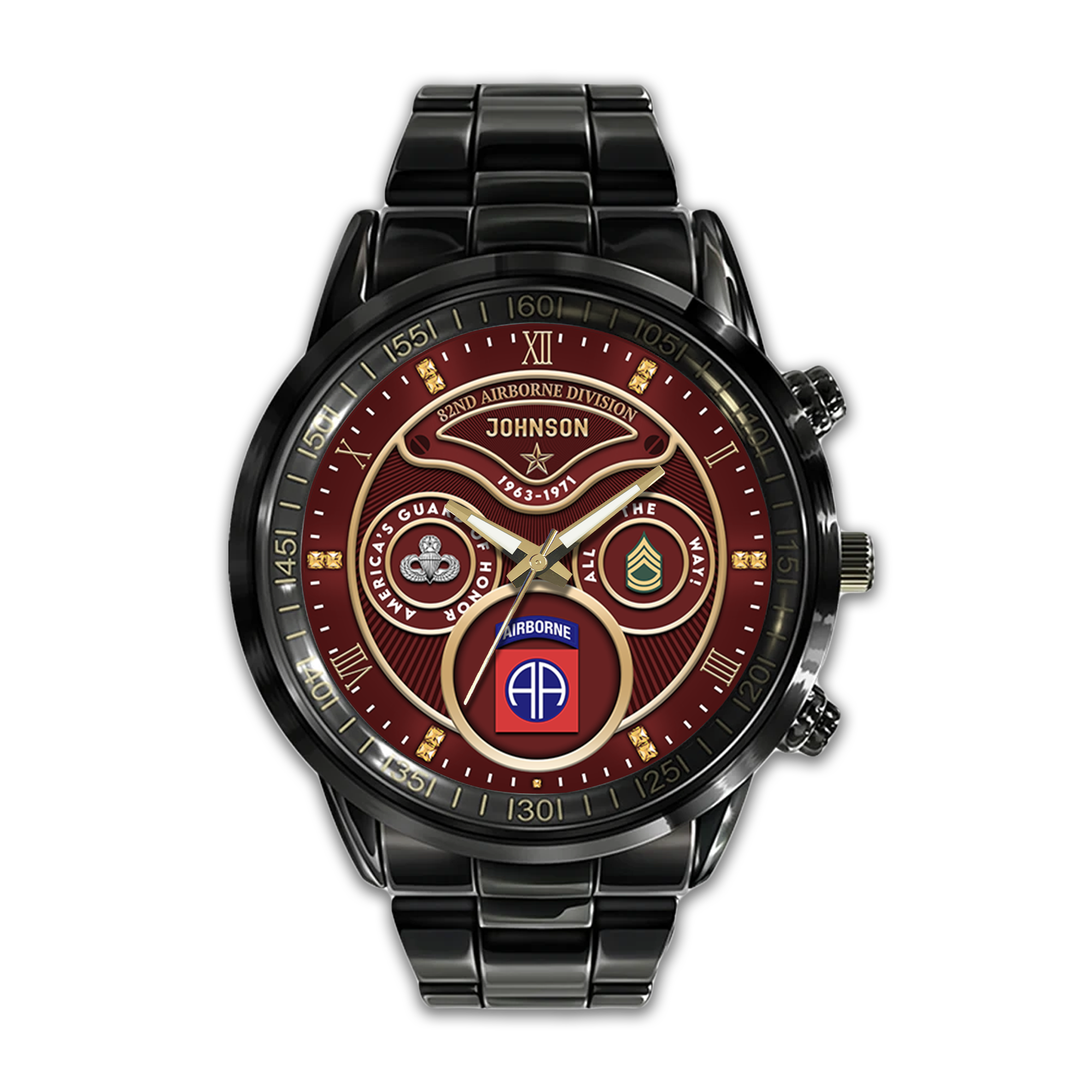 Personalizable 82 Airborne Division Stainless Steel Watch