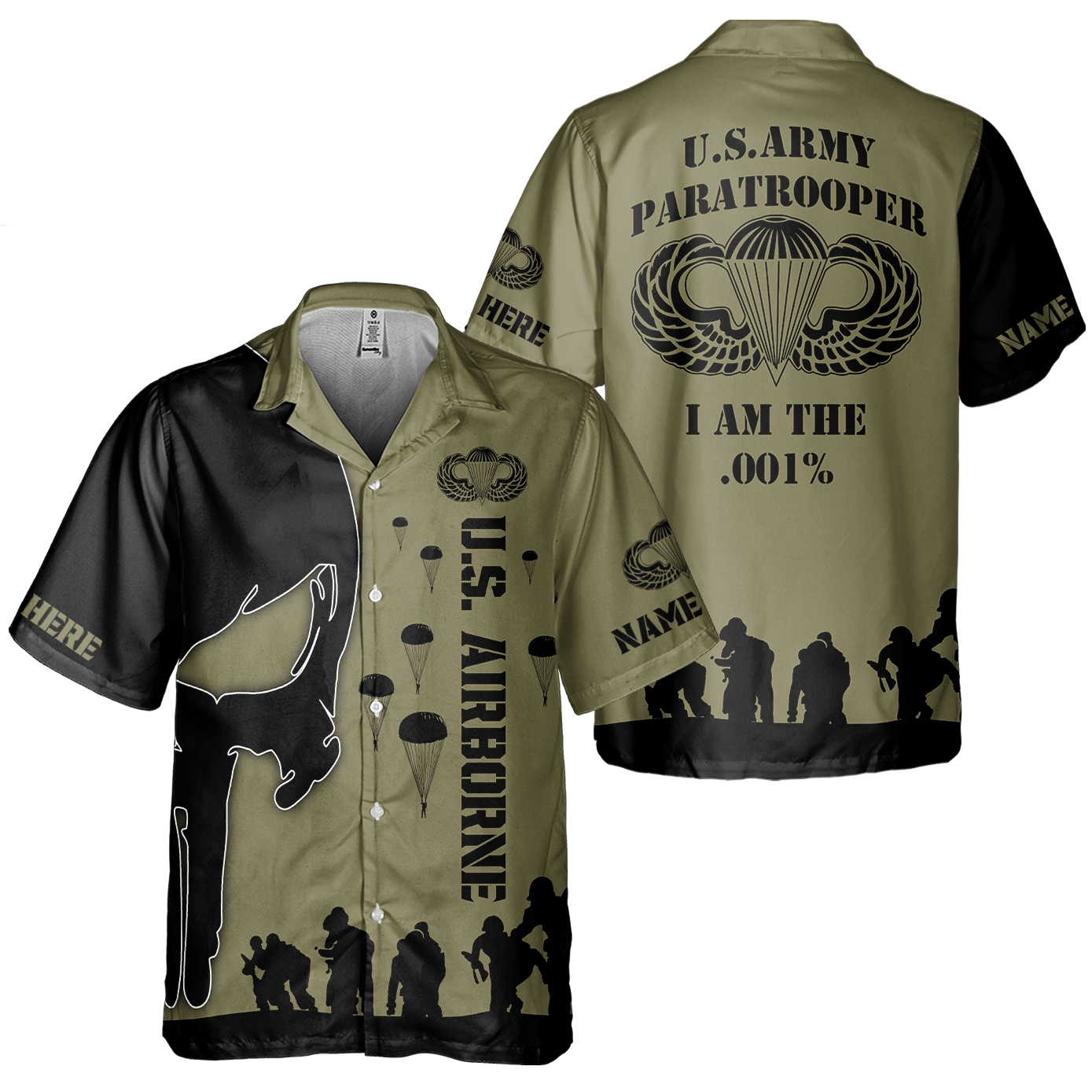 Airborne Paratrooper I Am The .001% Cuban Shirt