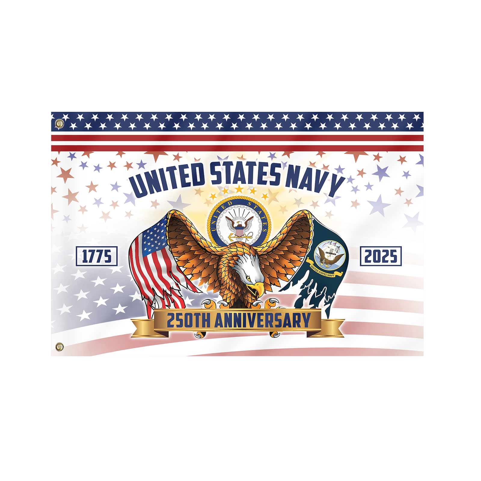 Navy 250th Anniversary House Flag