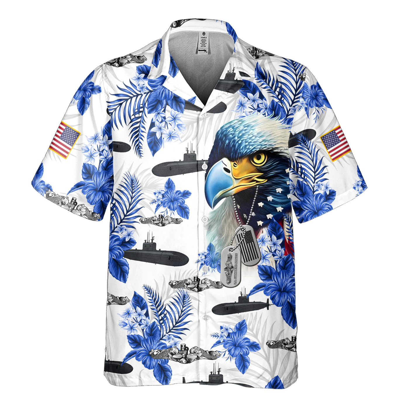 Navy Submarine Tropical Cuban Shirt
