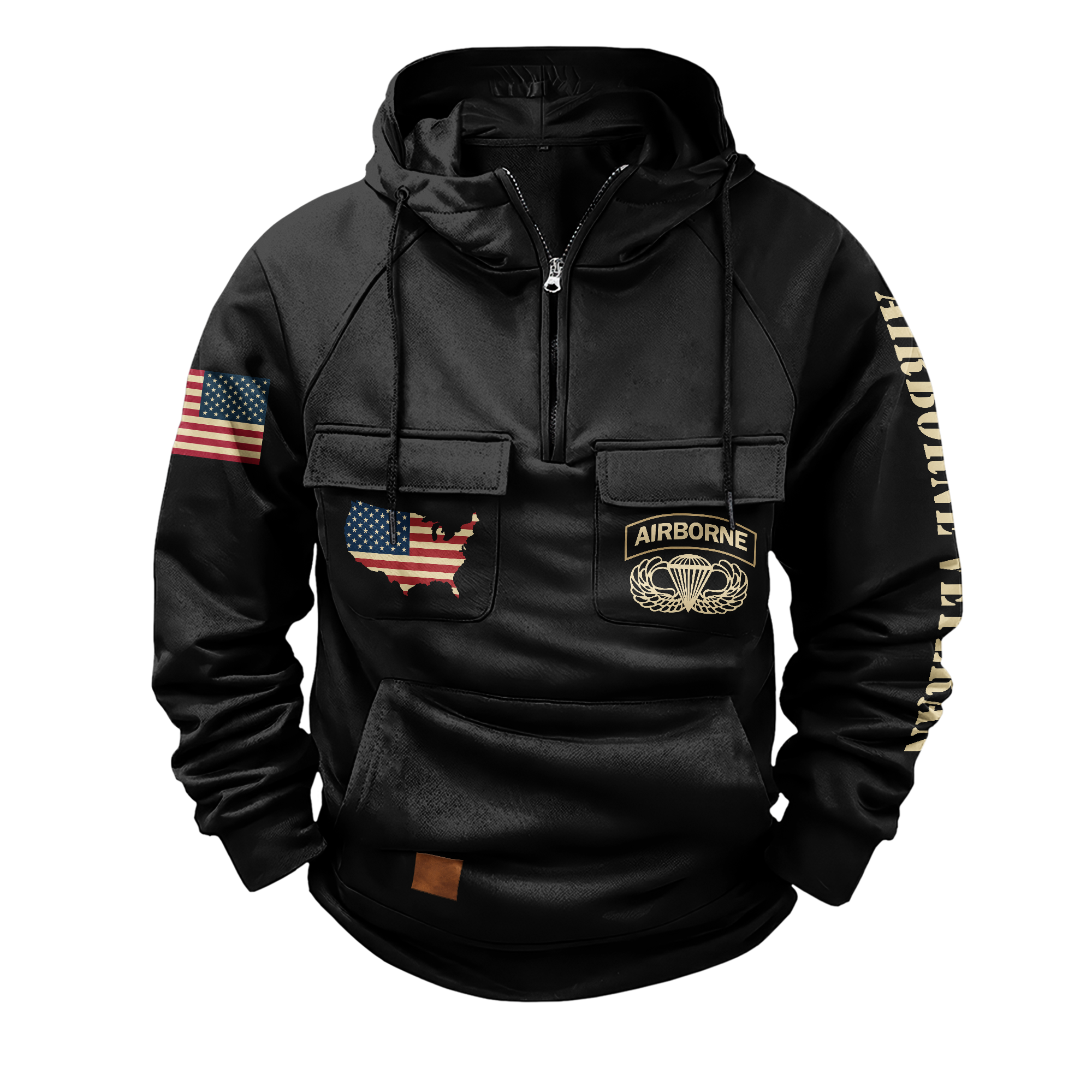 There Are No Ex-Paratroopers Vintage Quarter Zip Hoodie