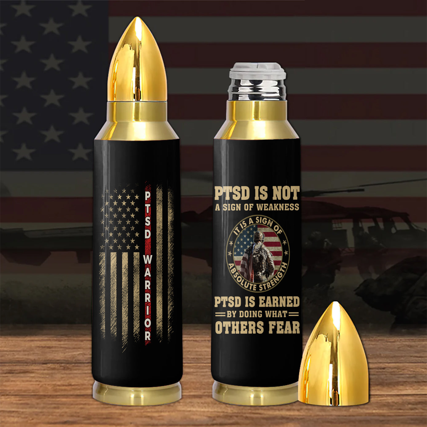 PTSD Is Not A Sign Of Weakness Bullet Tumbler