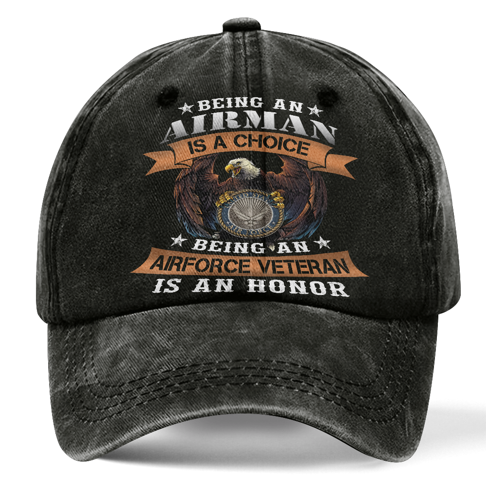 Personalizable Being An Air Force Veteran Is An Honor Washed Cap