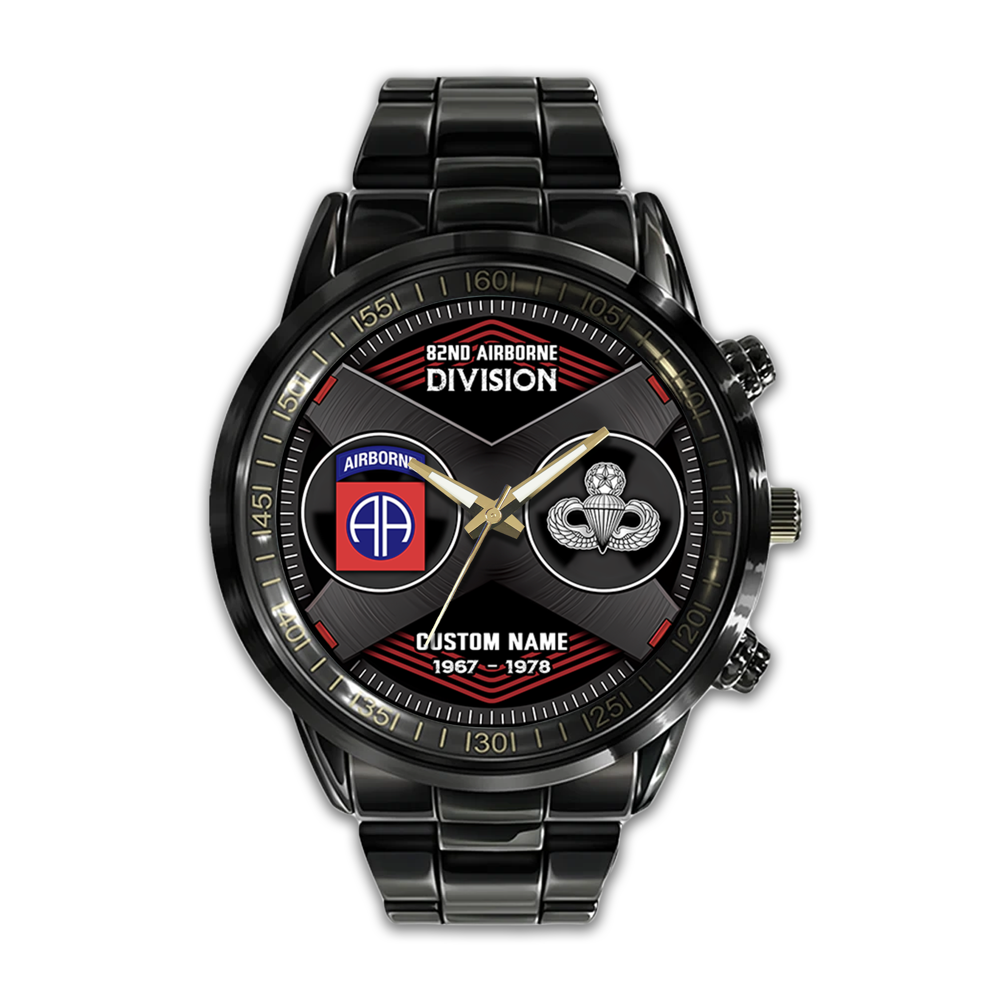 Personalizable 82nd Airborne Division Stainless Steel Watch