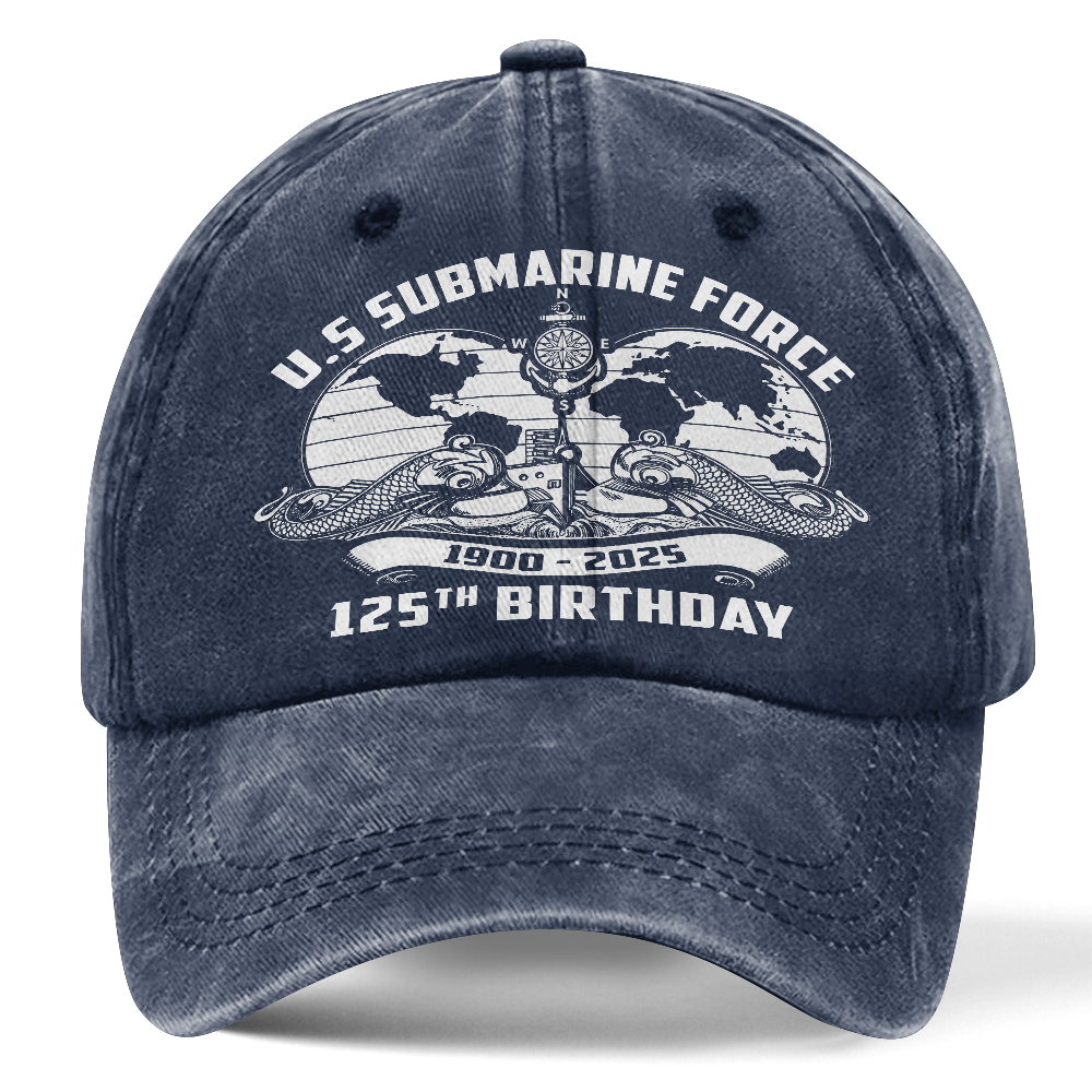 Navy Submarine 125th Birthday Washed Cap
