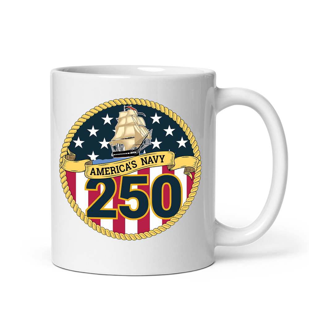Navy 250th Anniversary Coffee Mug
