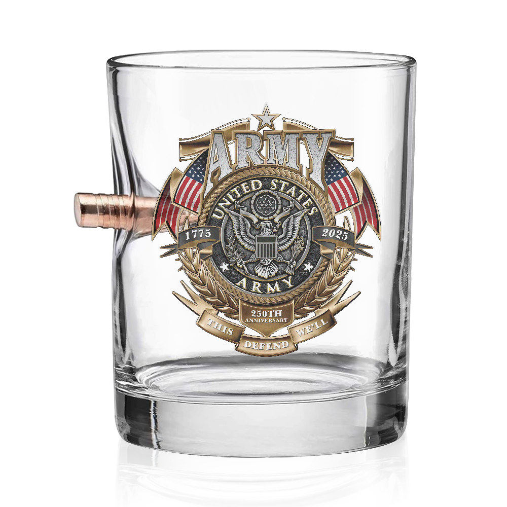 Army 250th Anniversary Bullet Whiskey Glass