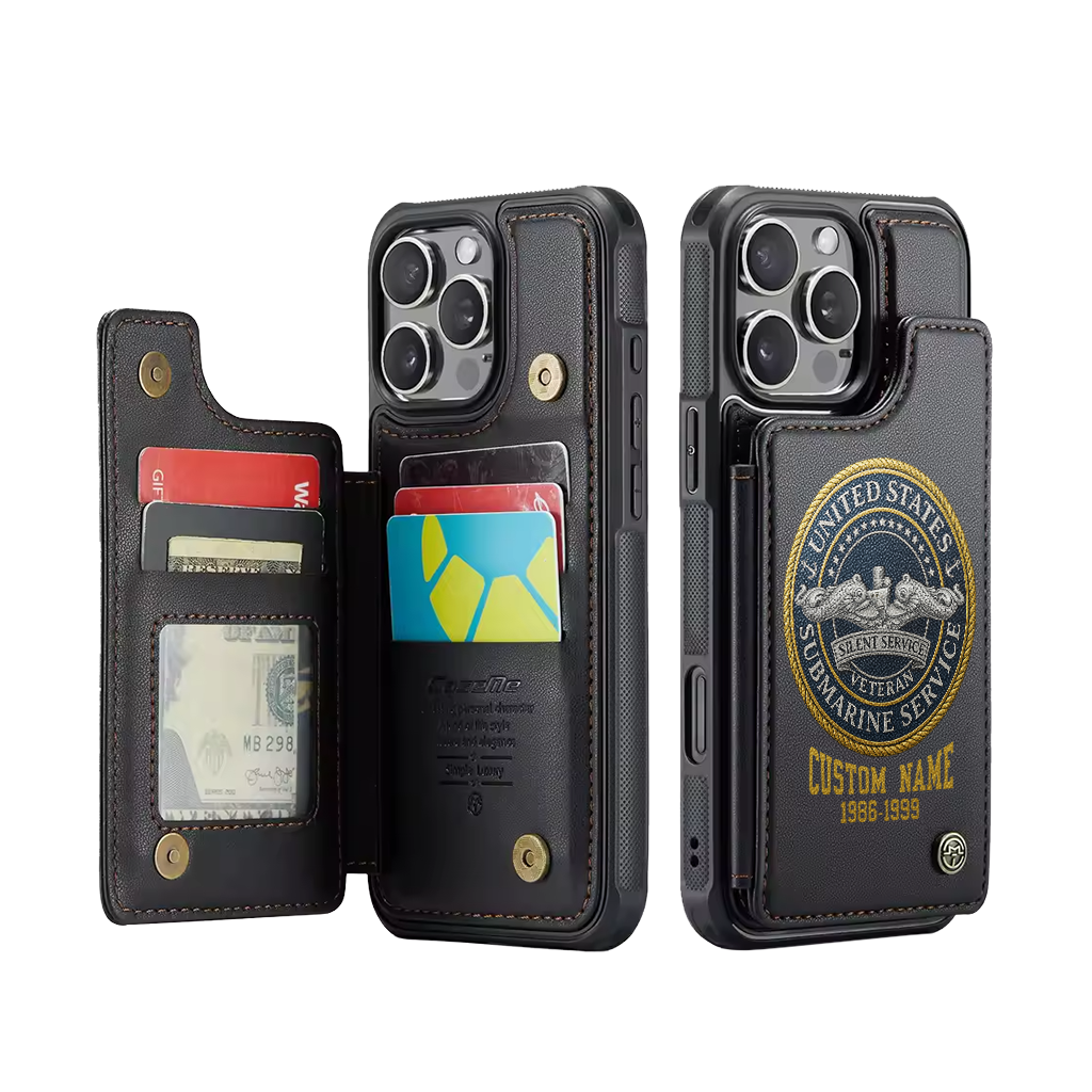 Personalizable Navy Submarine Wallet Phone Case