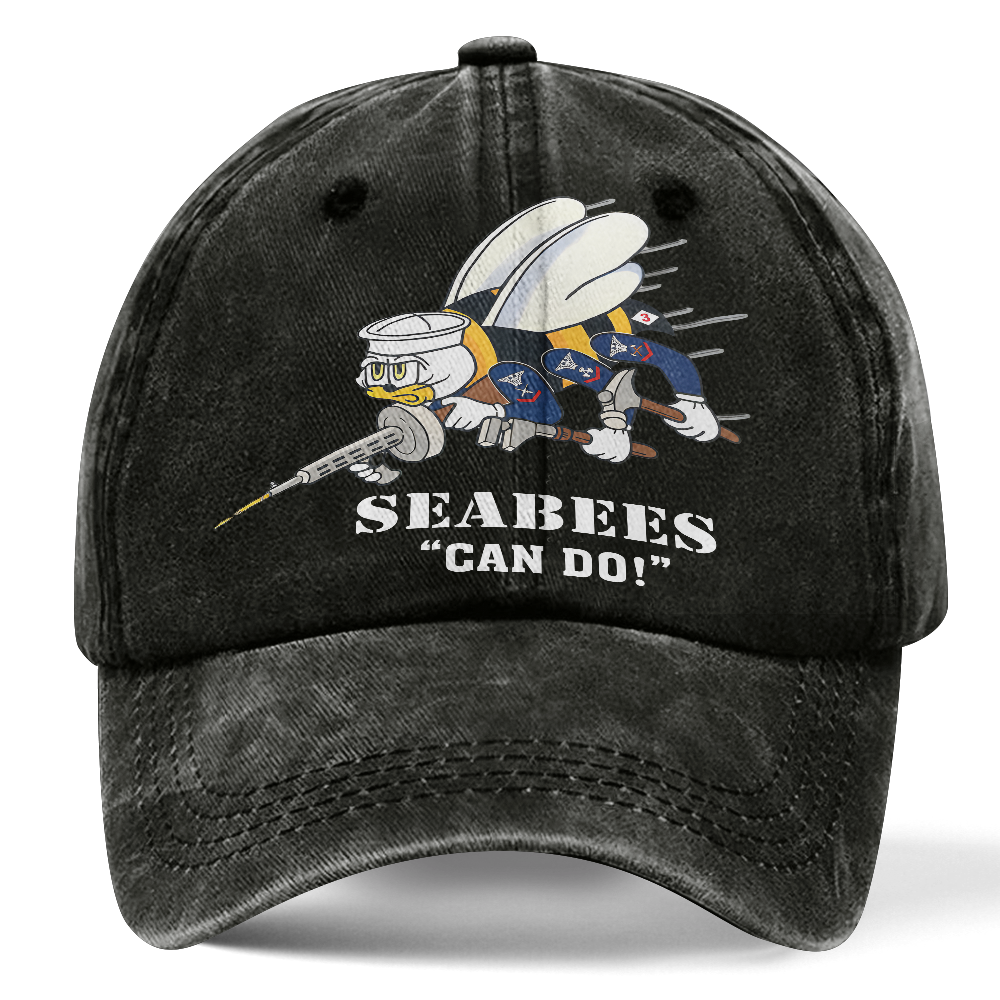 Personalizable Navy Seabee Washed Cap