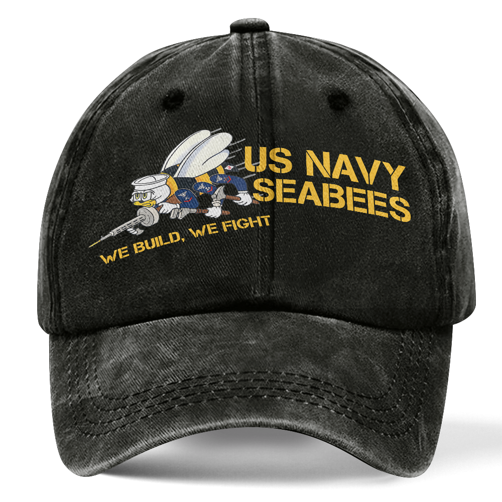 Personalizable Navy Seabee Washed Cap