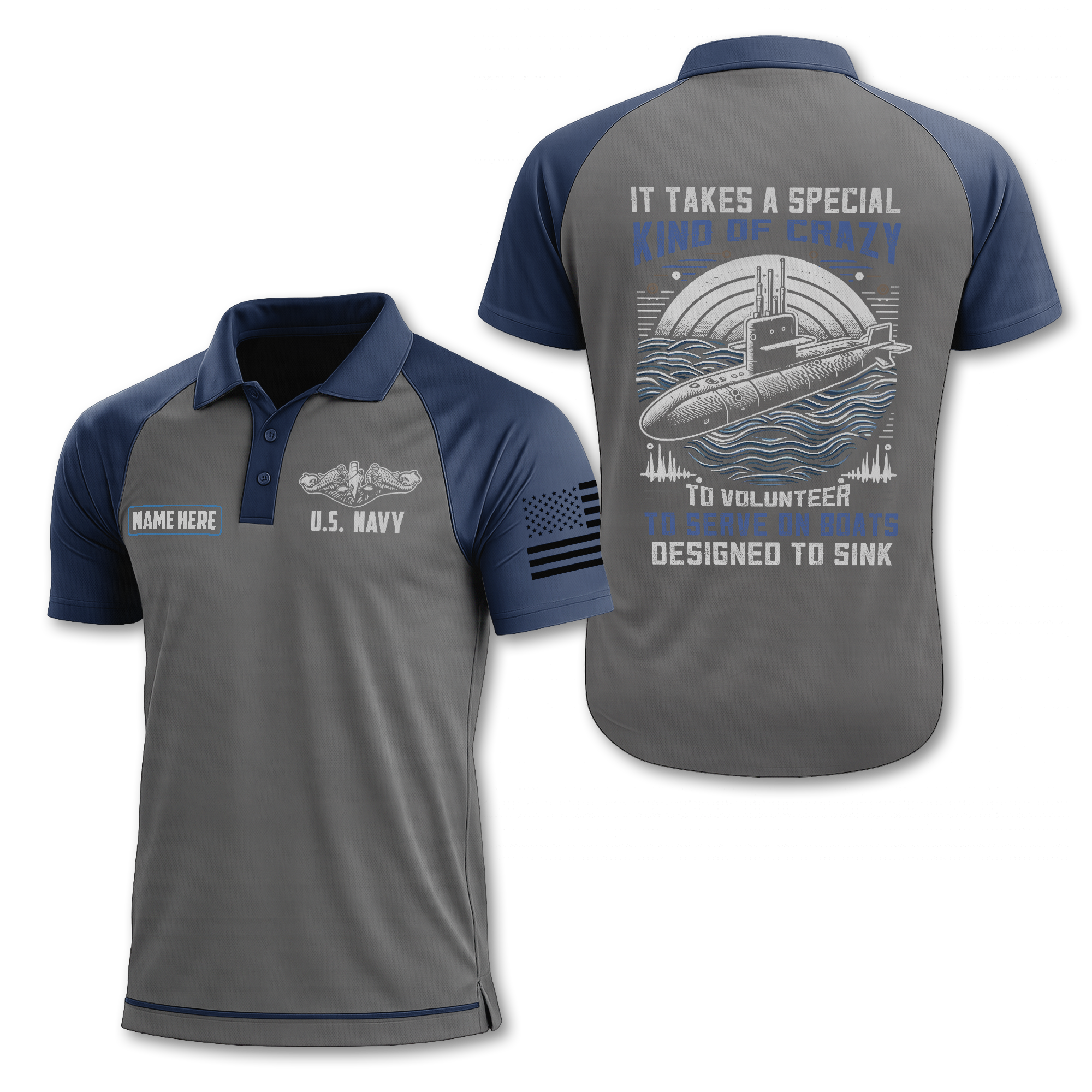 Navy Submarine Polo Shirt