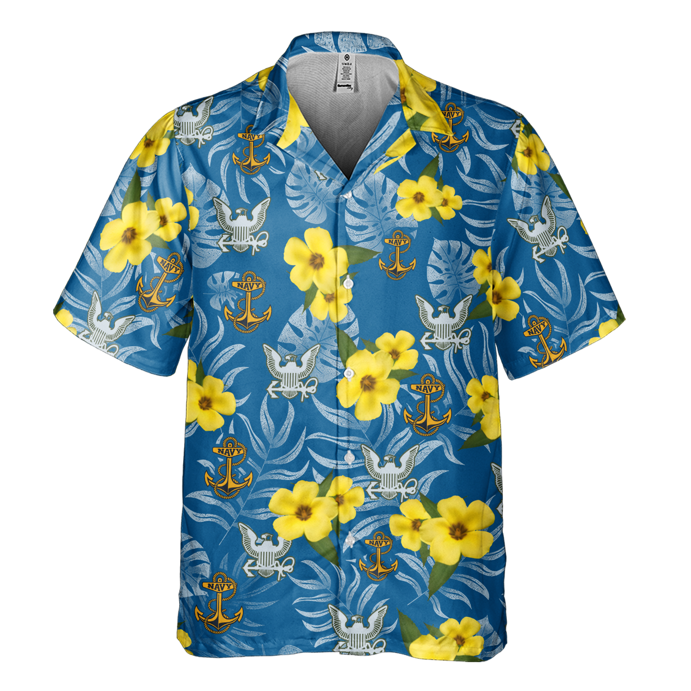 Navy Tropical Cuban Shirt