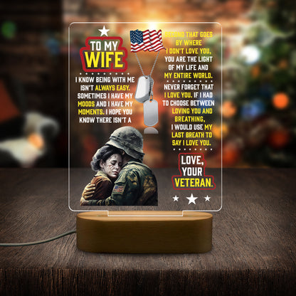 Veteran's Wife To My Wife - 3D LED LAMP