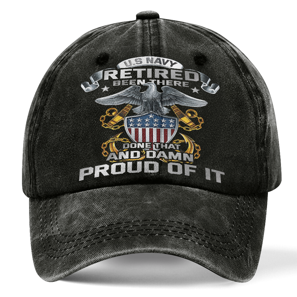 Personalized Navy Been There Done That Washed Cap