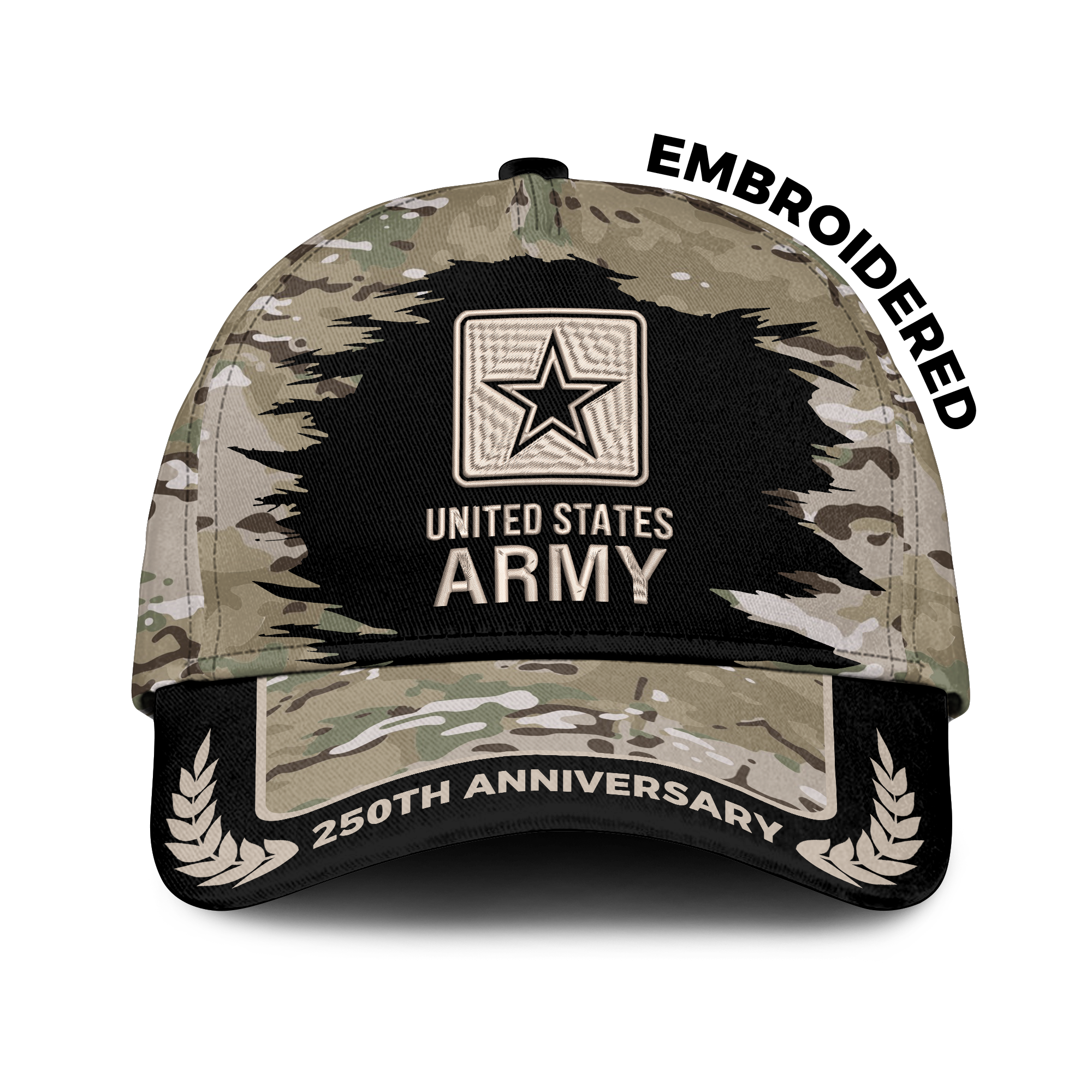 Army 250th Anniversary Embroidered & Printed Cap