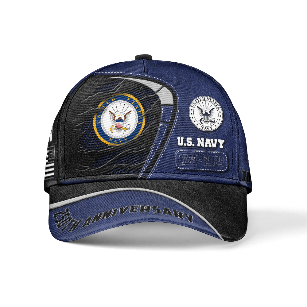 Personalizable Navy 250th Anniversary Classic Cap
