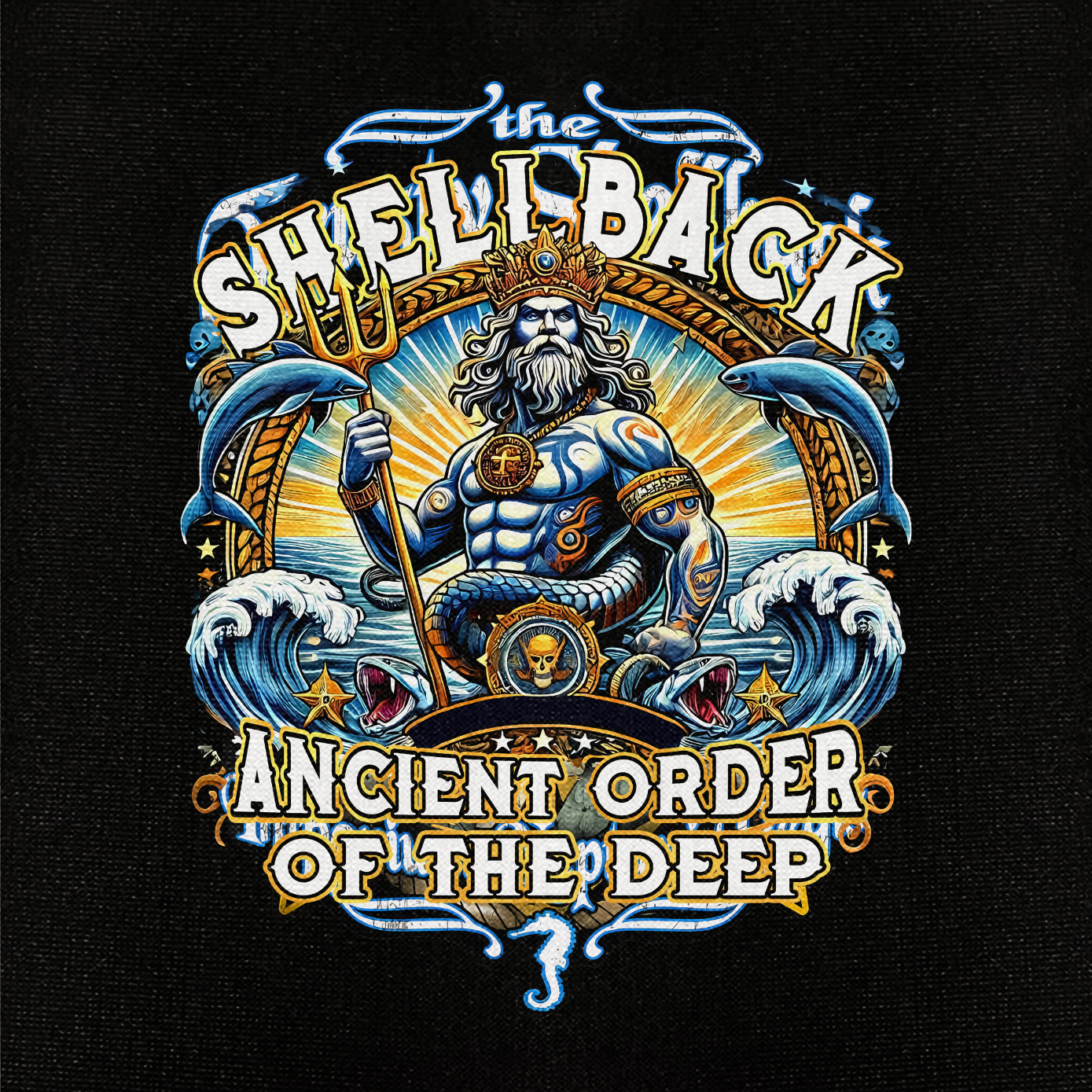 Shellback Ancient Order Of The Deep Cuban Shirt
