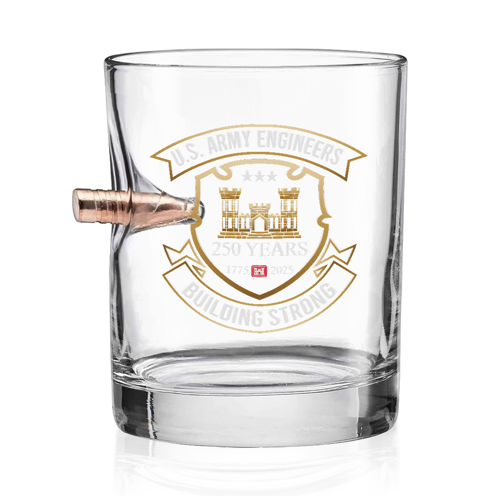 Army Engineer 250th Anniversary Bullet Whiskey Glass