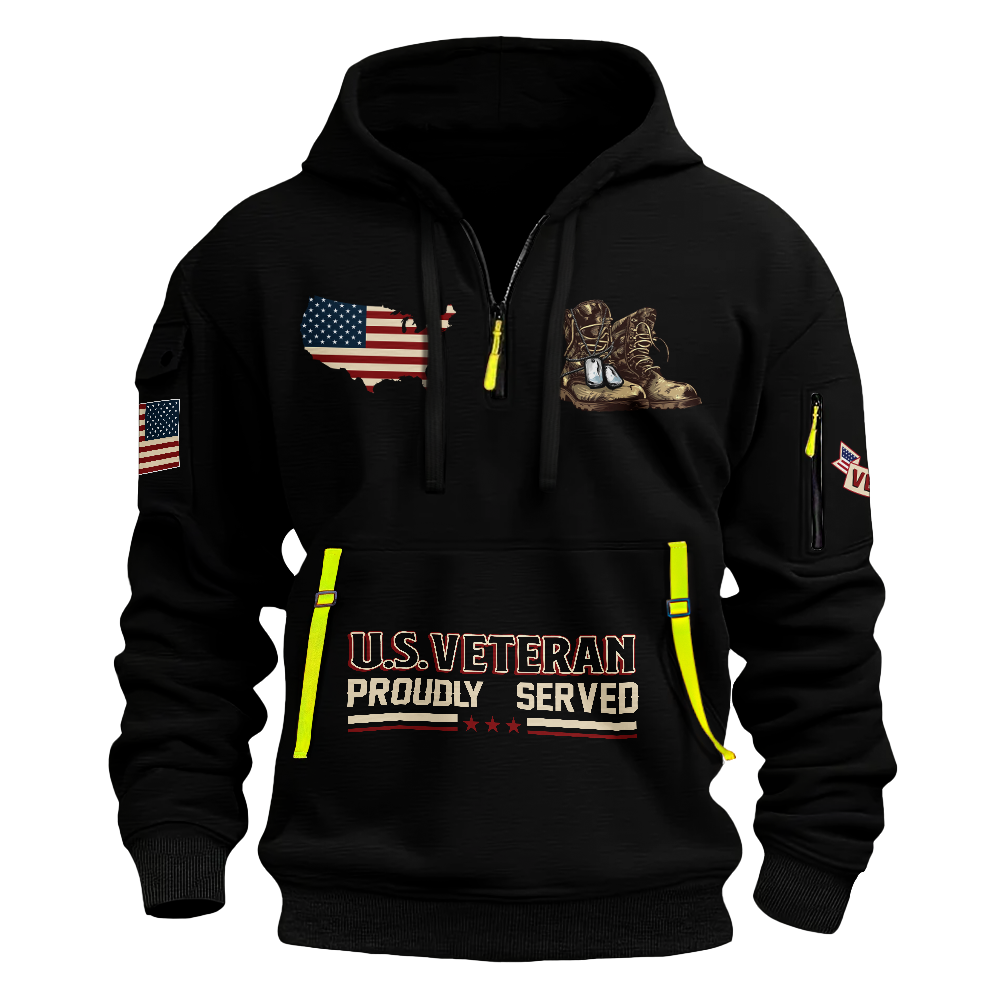 Veteran I Walked The Walk Quarter Zip Hoodie