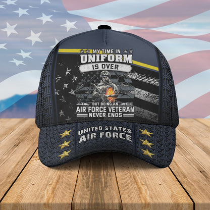 Being An Air Force Veteran Never Ends Hat Cap