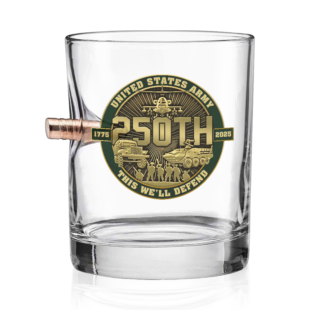 Army 250th Anniversary Bullet Whiskey Glass