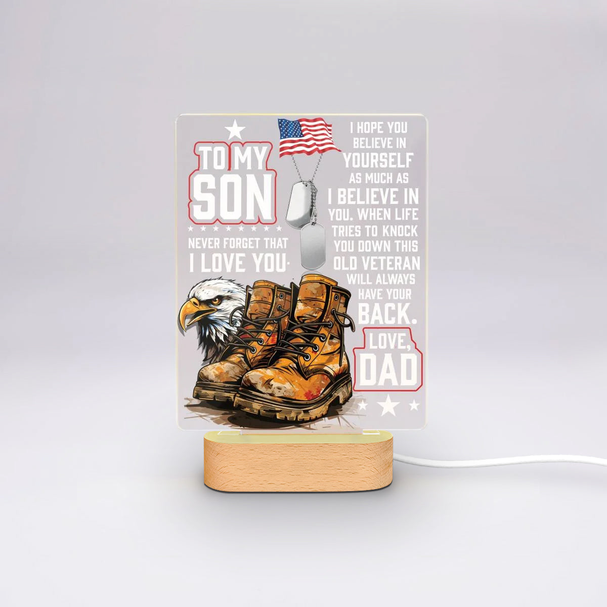 Veteran's Son To My Son - 3D LED LAMP