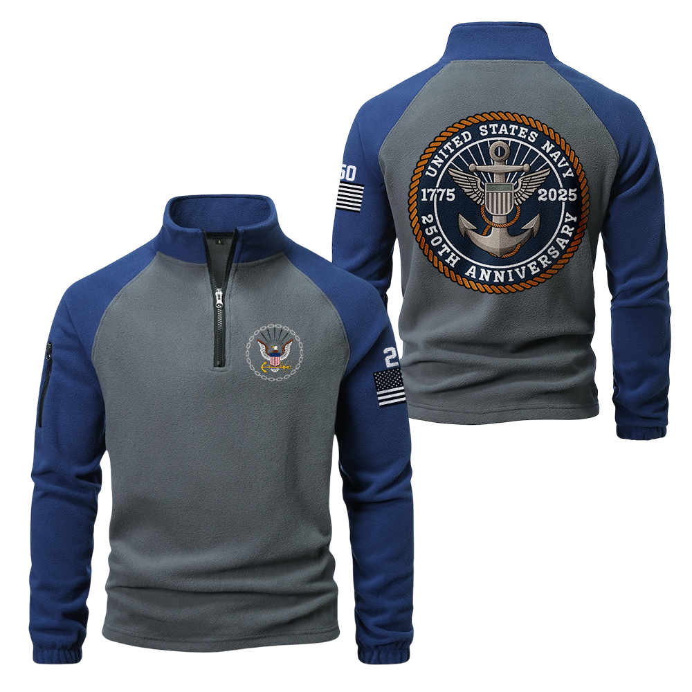 Navy 250th Anniversary Half-Zip Raglan Sweatshirt