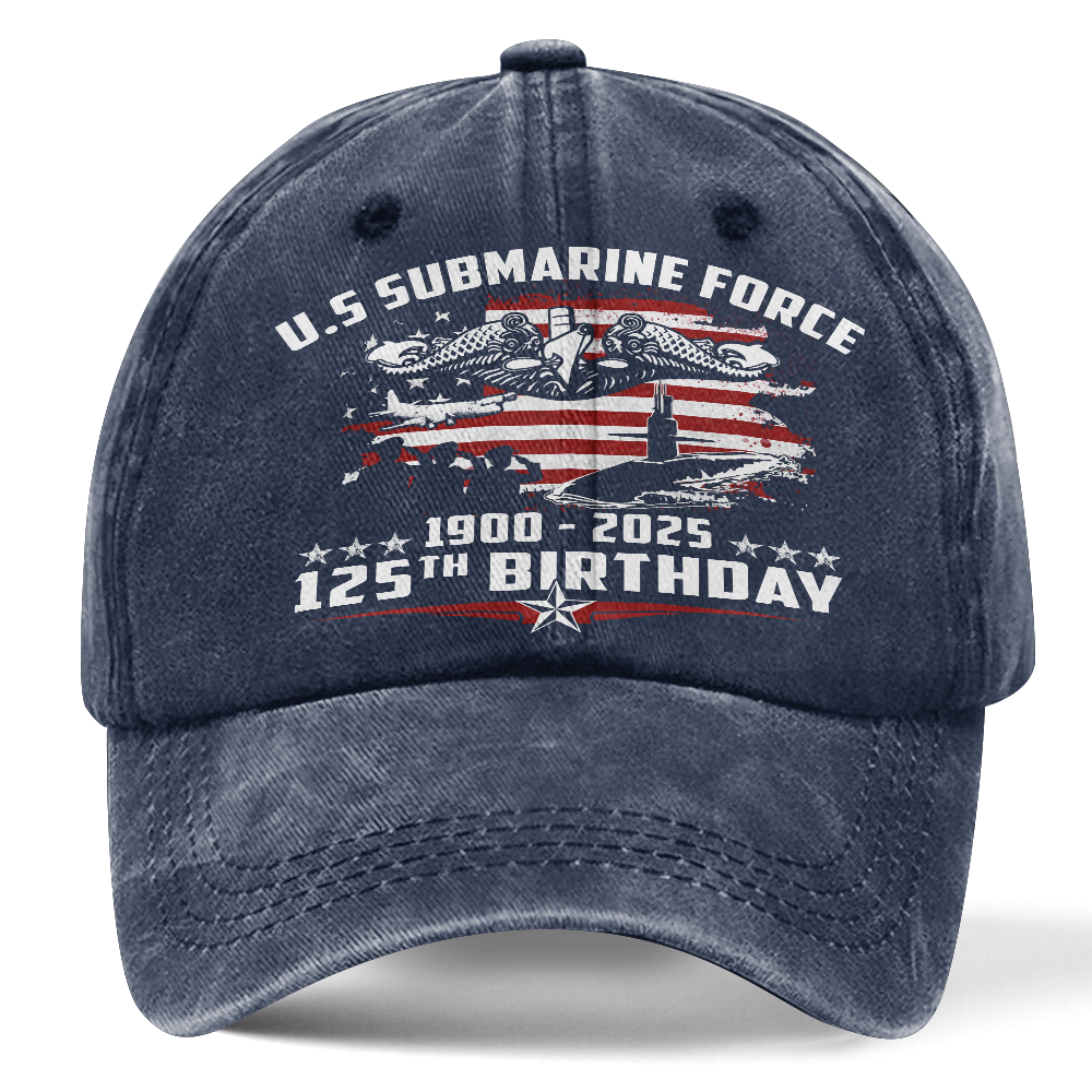 Navy Submarine 125th Birthday Washed Cap