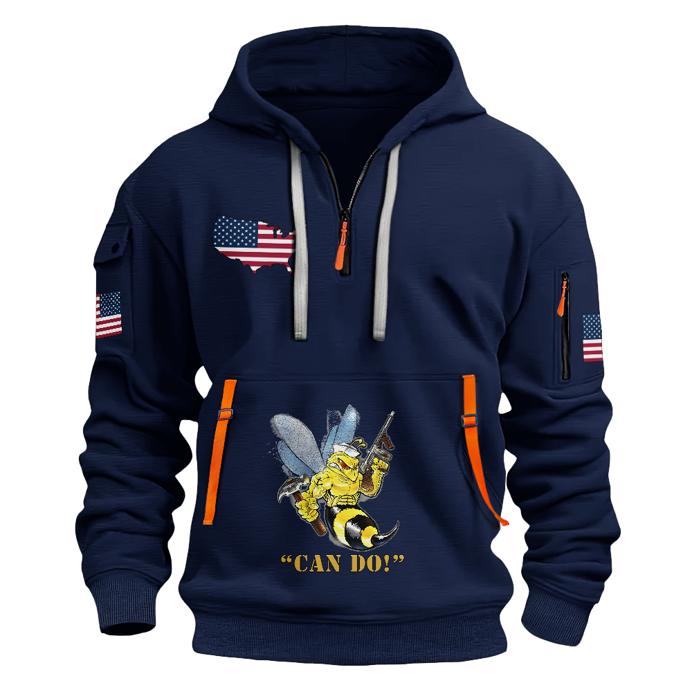 Navy Seabees We Build We Fight Quarter Zip Hoodie