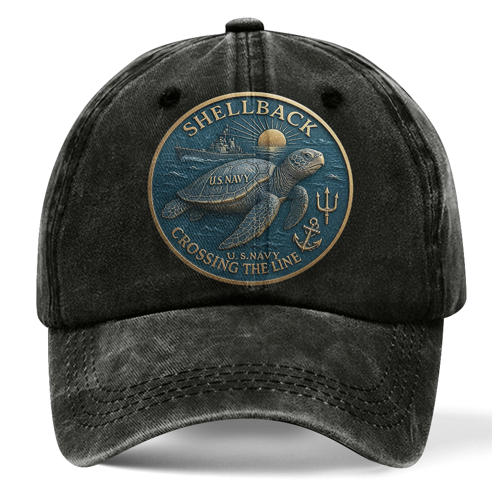 Personalizable Navy Shellback Washed Cap