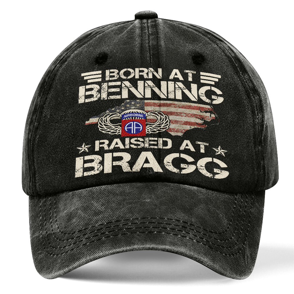 82nd Airborne Born At Benning Washed Cap