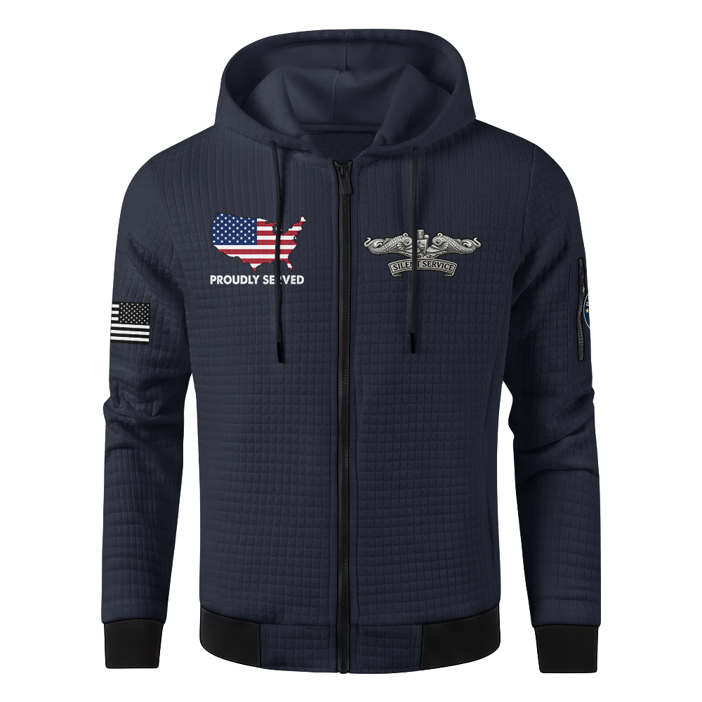Navy Submarine I Earned My Fish & DD214 Waffle Hooded Jacket