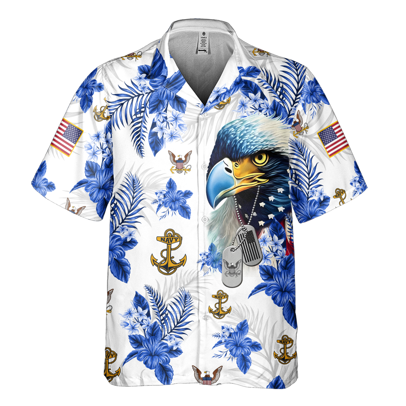 Navy Tropical Cuban Shirt