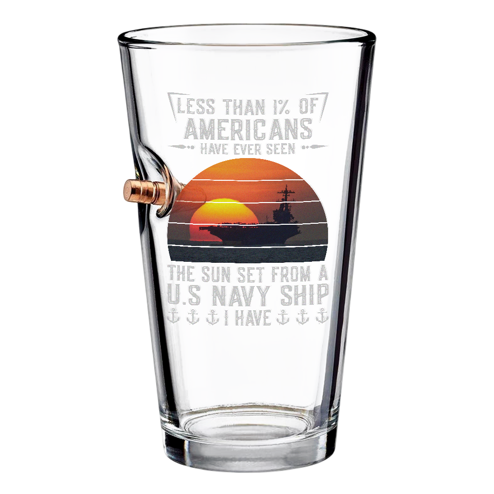 Less Than 1% Navy Ship Bullet Pint Glass