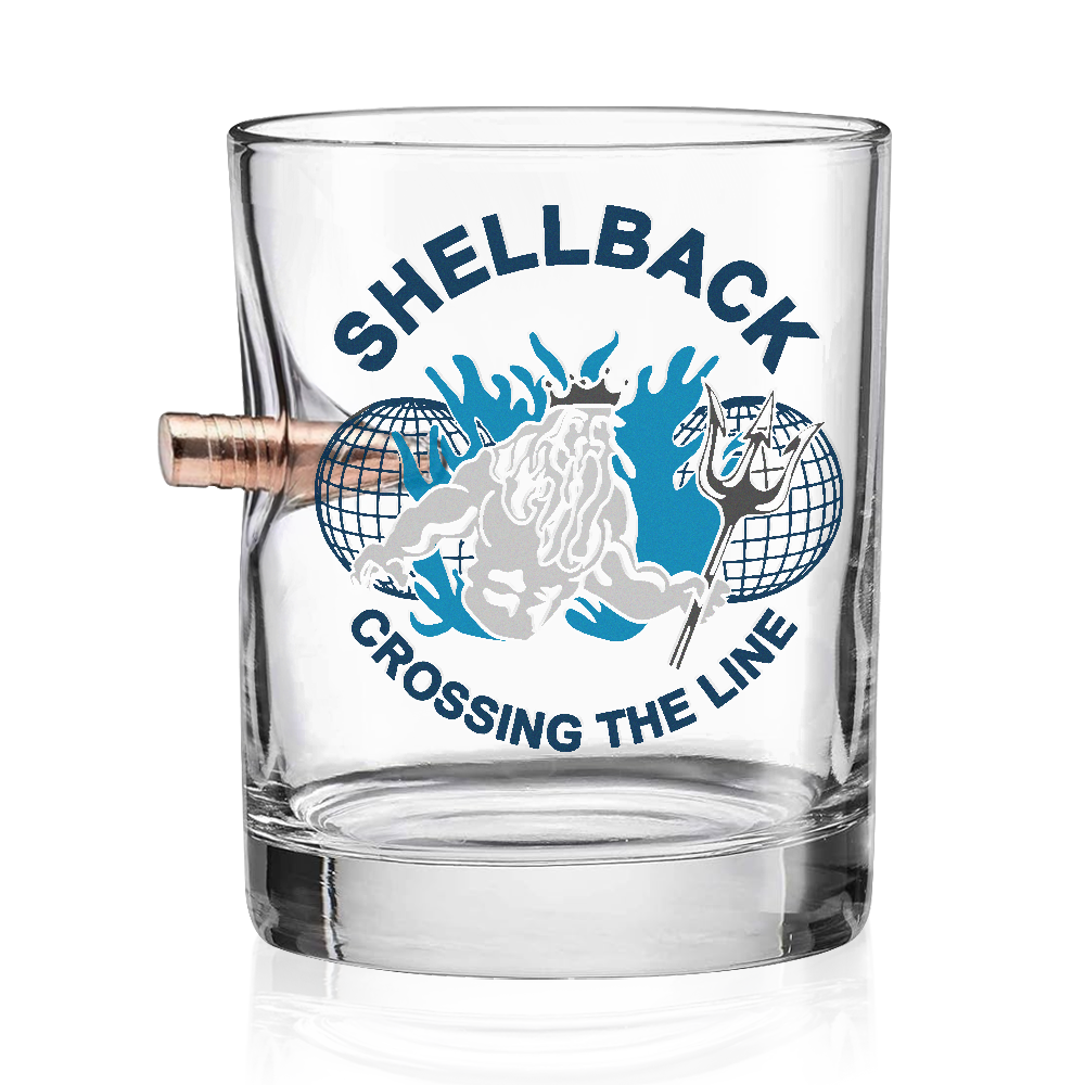 Shellback Crossing the Line Bullet Whiskey Glass