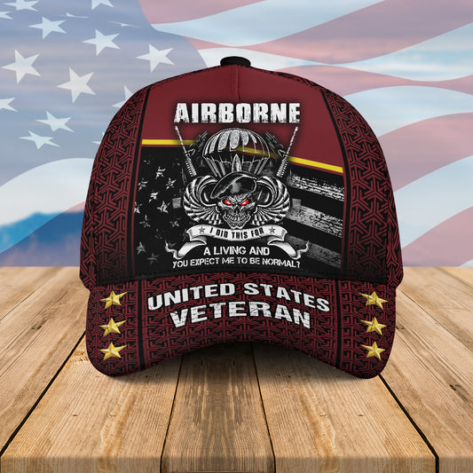 Airborne I Did This For A Living Hat Cap