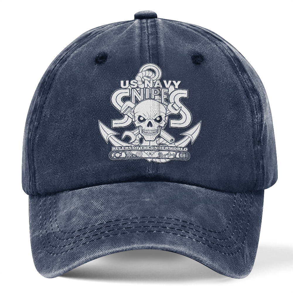 Personalizable Navy Snipes Washed Cap